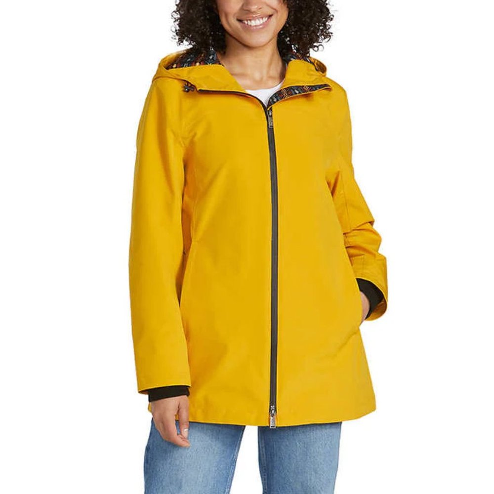 NWT Pendleton Women's Tape Seam Hooded Rain Jacket Yellow Size L $200 9D005